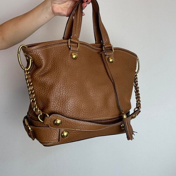 Dolce and Gabbana Vintage Y2K Celtic Brown Leather Satchel Bag - Picture 1 of 11